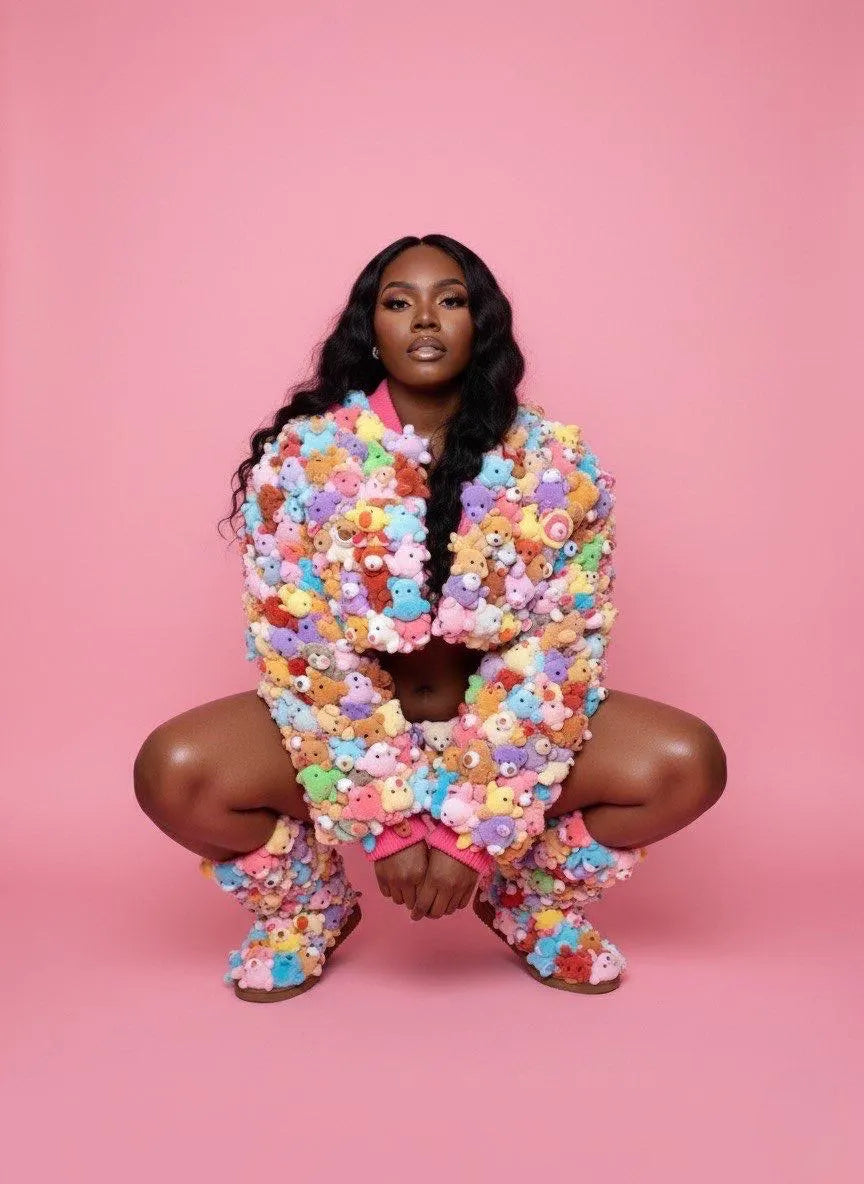 Delaina Made It Teddy & Friends Bomber Crop Jacket