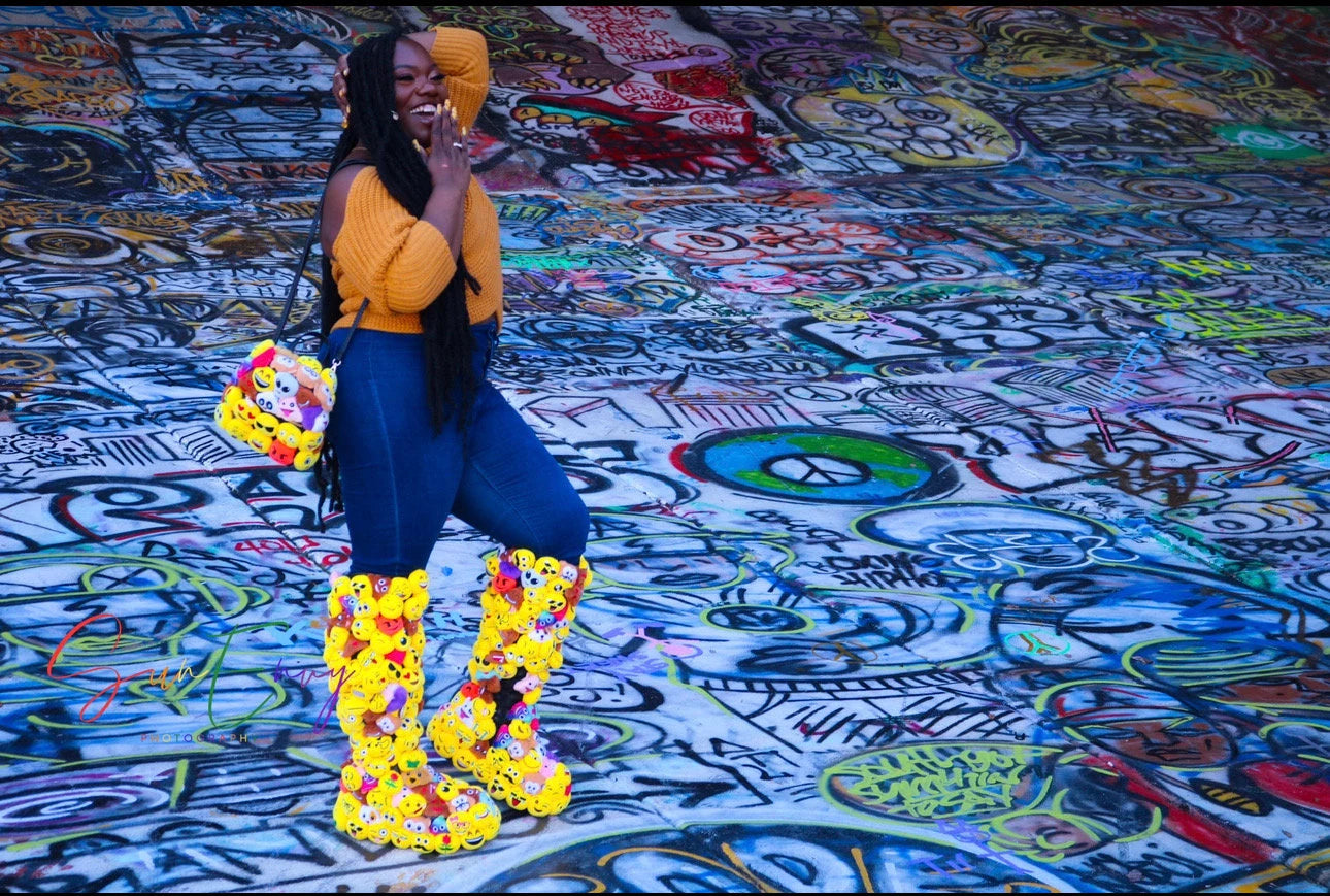 Delaina Made It Thigh High Emojis Boots ©️